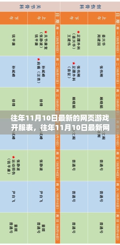 往年11月10日網(wǎng)頁游戲開服表概覽，全面評(píng)測(cè)與深度介紹
