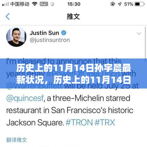 歷史上的11月14日孫宇晨最新?tīng)顩r回顧與概覽