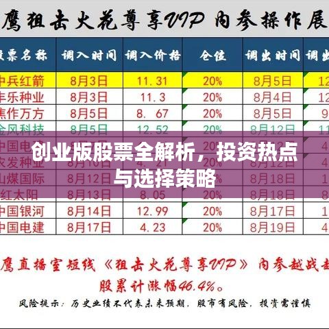 創(chuàng)業(yè)版股票全解析，投資熱點與選擇策略