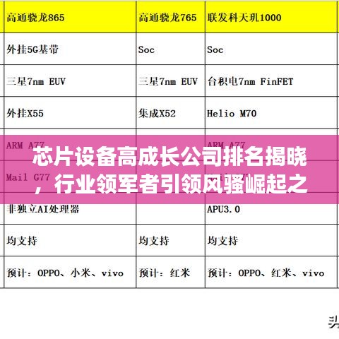 芯片設(shè)備高成長(zhǎng)公司排名揭曉，行業(yè)領(lǐng)軍者引領(lǐng)風(fēng)騷崛起之路揭秘