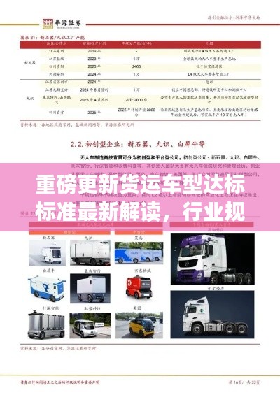 重磅更新貨運(yùn)車型達(dá)標(biāo)標(biāo)準(zhǔn)最新解讀，行業(yè)規(guī)范升級，引領(lǐng)物流新篇章！