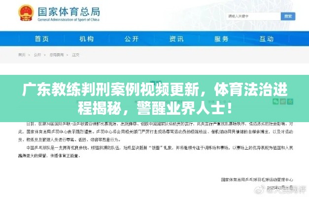 廣東教練判刑案例視頻更新，體育法治進(jìn)程揭秘，警醒業(yè)界人士！
